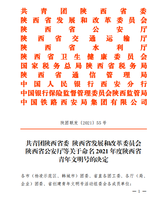 凝聚青春力量 綻放青春風采——熱烈慶祝我院巖土三十五分公司榮獲省級“青年文明號”稱號